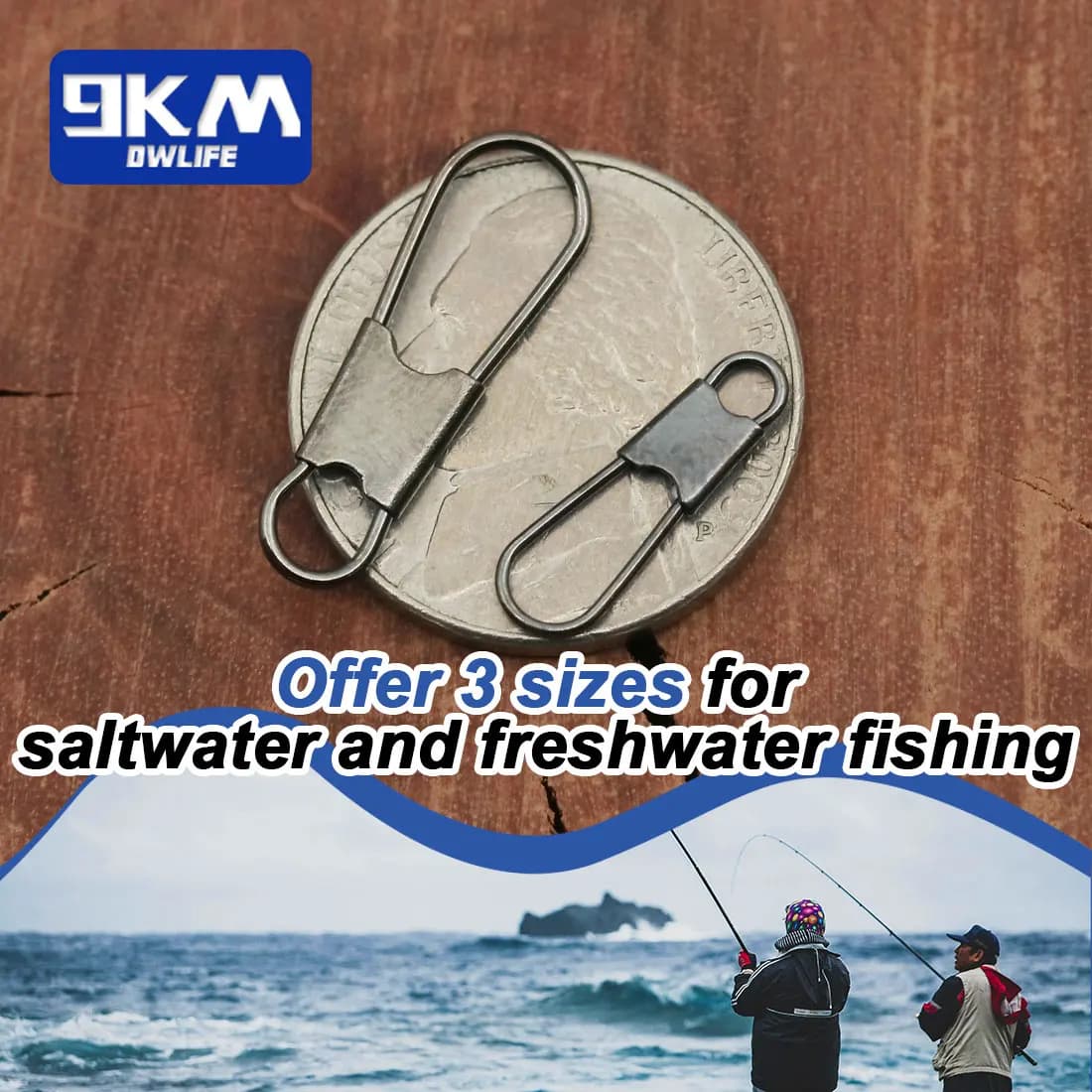 Snap pêche acier inoxydable 50 pièces 9km clips rapides changement facile eau douce mer