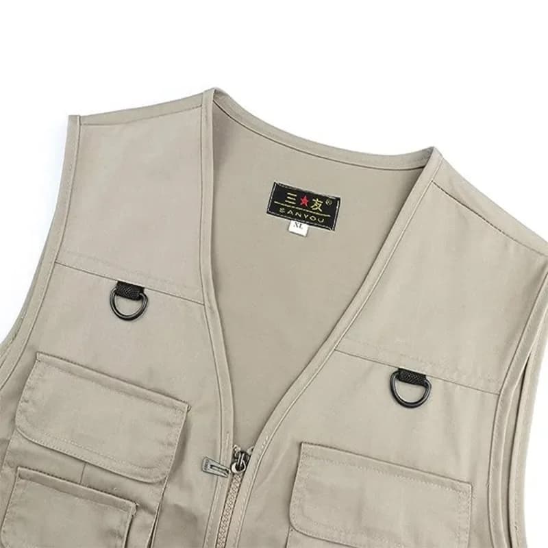 Veste de pêche sans manches respirante multi-poches pour homme, veste tactique solide pour sports outdoor