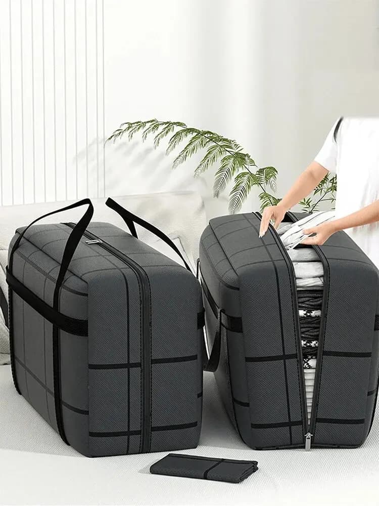 Grand sac de rangement noir composite - Grande capacité étanche avec fermeture éclair robuste