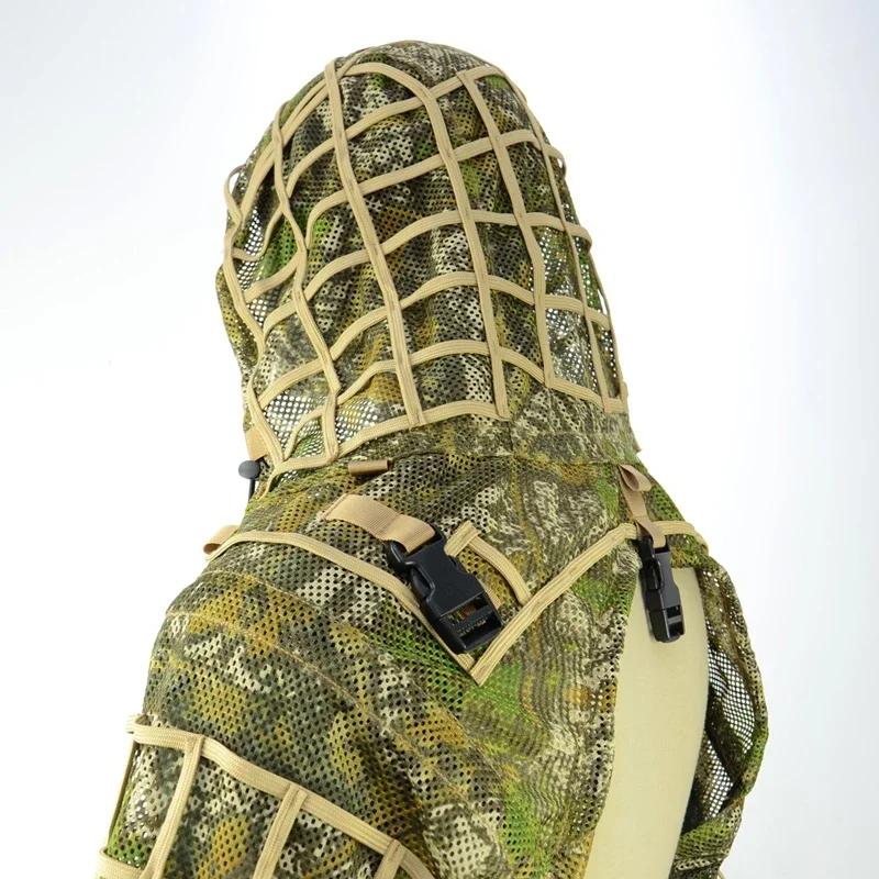 Équipement Ghillie châle mesh sniper tactique 3D - tenue camouflage tir chasse pêche plein air