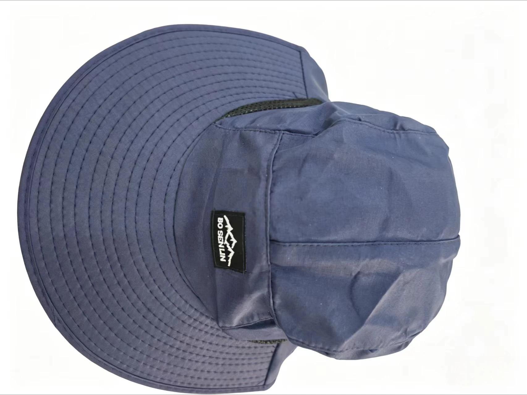 Chapeau pêcheur anti-vent séchage rapide avec rabat nuque - Protection UV pour activités outdoor