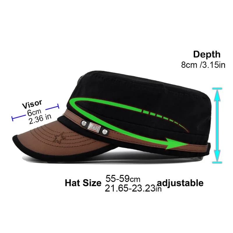 Casquette plate brodée polyvalente - Pêche, randonnée et activités outdoor casual