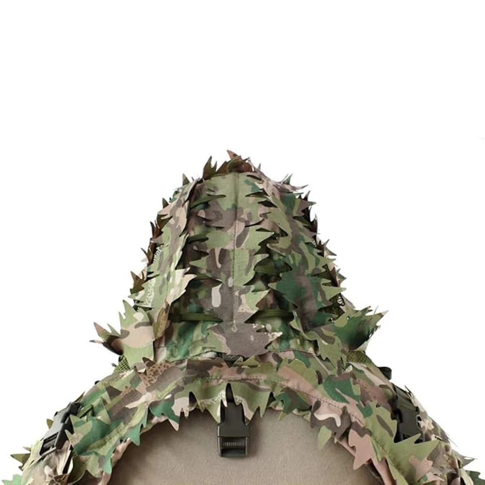 Veste sniper ghillie tactique 3D feuilles - Tenue camouflage airsoft paintball chasse pêche