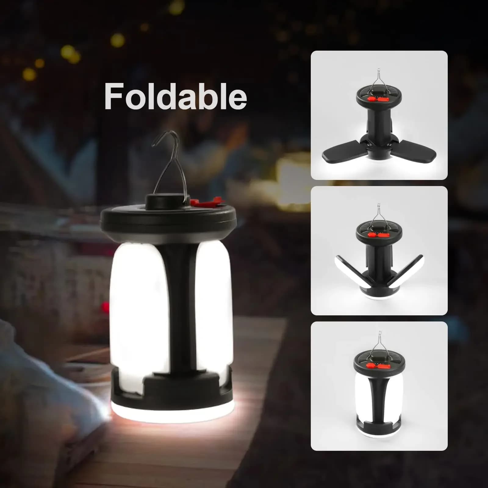 Lampe solaire rechargeable NEWBIRTH 1000LM 4500mAh power bank pour camping pêche urgence