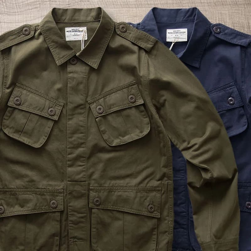Veste vintage américaine TCU multi-poches - 100% coton pêche printemps automne - Workwear chasse