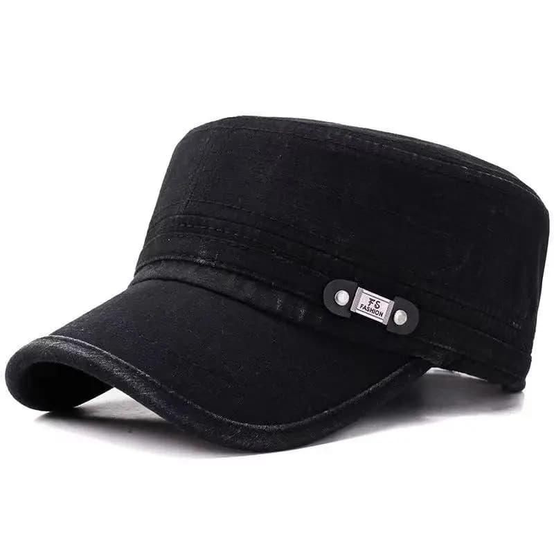 Casquette militaire coton lavé plat pêcheur ajustable extérieure rétro armée homme femme pêche