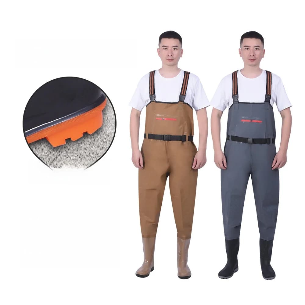 Pantalon pêche mi-corps étanche PVC - Combinaison cuissardes pêche chasse eau