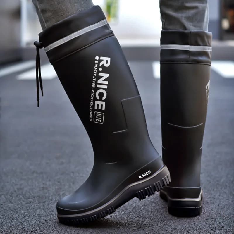 Bottes de pêche homme High-Tube imperméables anti-dérapantes renforcées pour chantier et fruits de mer
