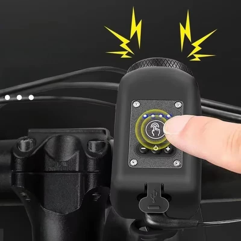 Klaxon vélo électrique rechargeable USB 120dB - Lampe MTB étanche IPX6 accessoire cyclisme