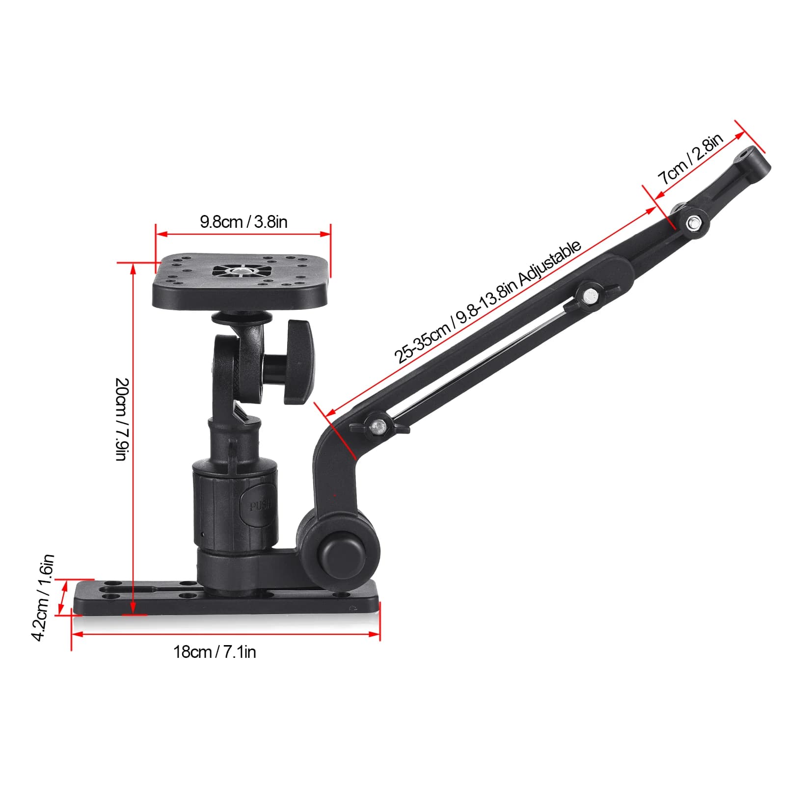 Support de transducteur pour sondeur de pêche kayak - Bras de montage universel pour bateau
