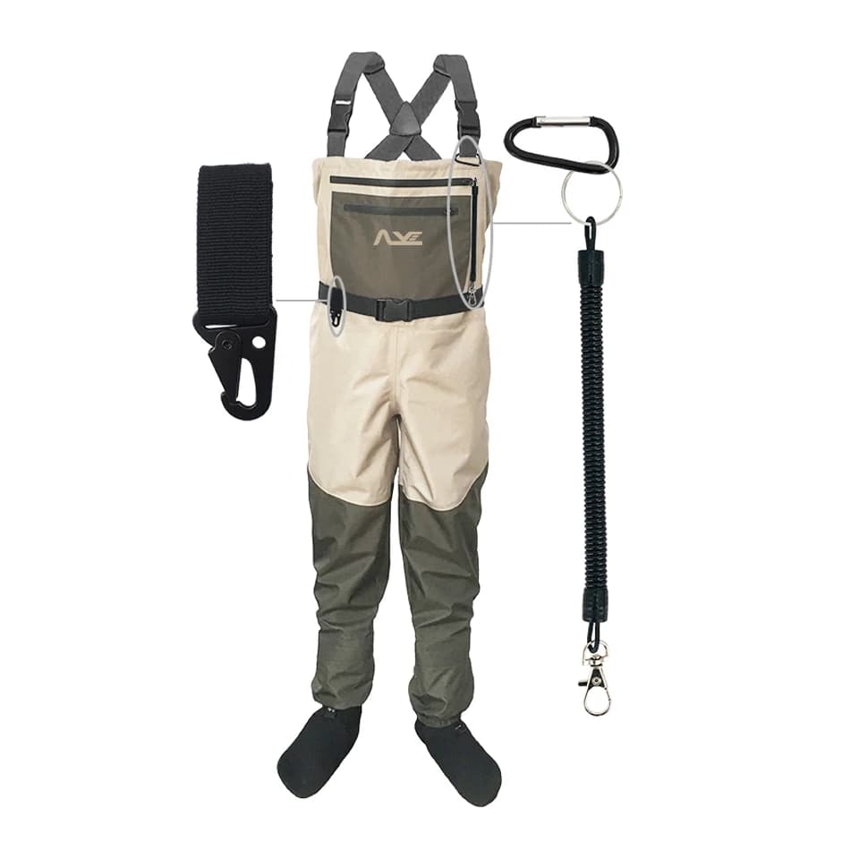 Waders de pêche imperméables unisexe avec chaussettes néoprène - Combinaison et pantalon de pêche
