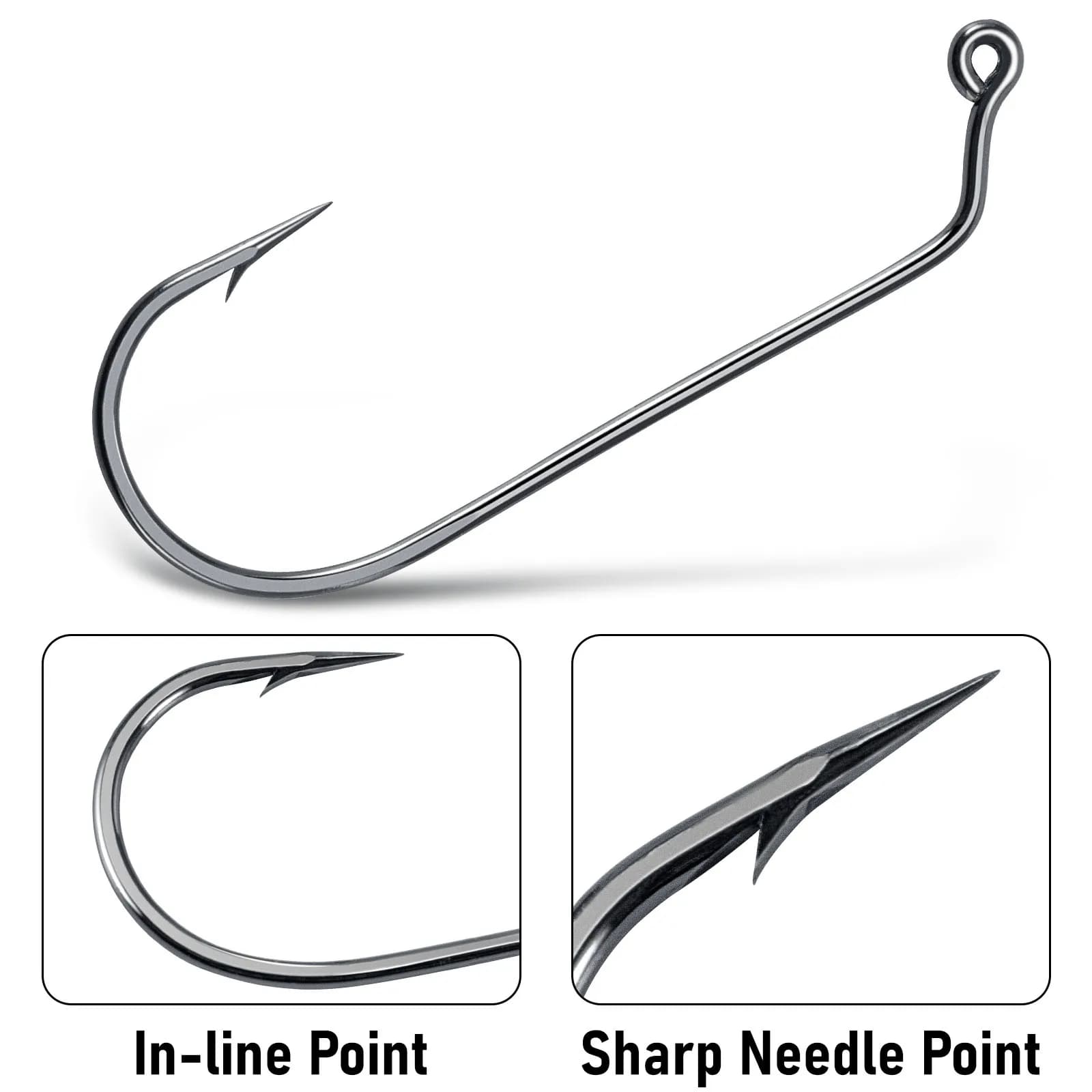 Hameçons Jig Aberdeen 60° acier carbone pour swimbait et ned rig avec longue hampe