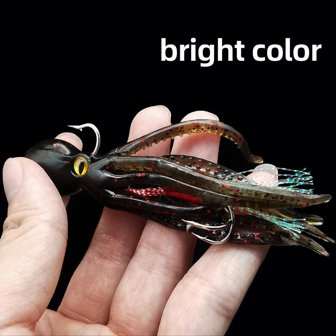 Leurres souples luminescents ANFS pour saumon et truite - appâts artificiels glow squid avec jig plombé