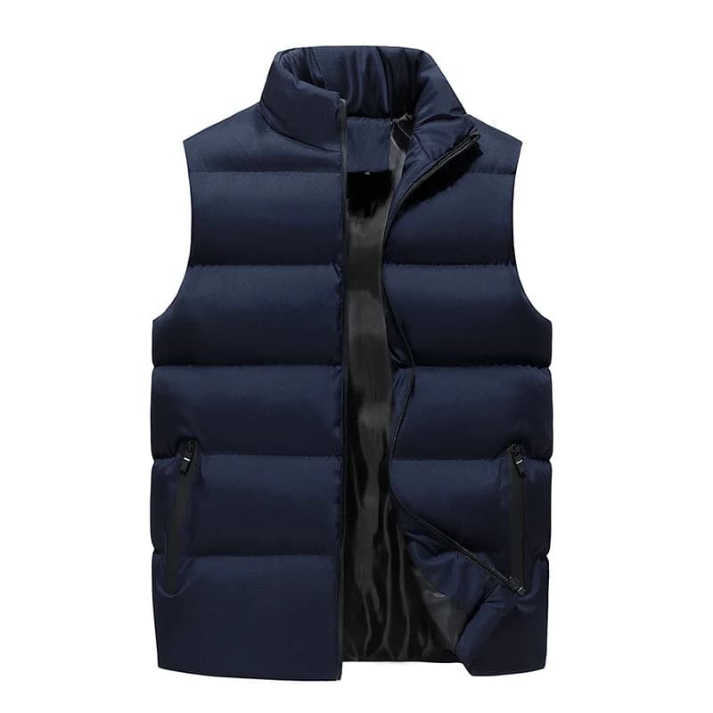 Gilet homme hiver léger et chaud sans manches, coupe-vent matelassé pour pêche et extérieur