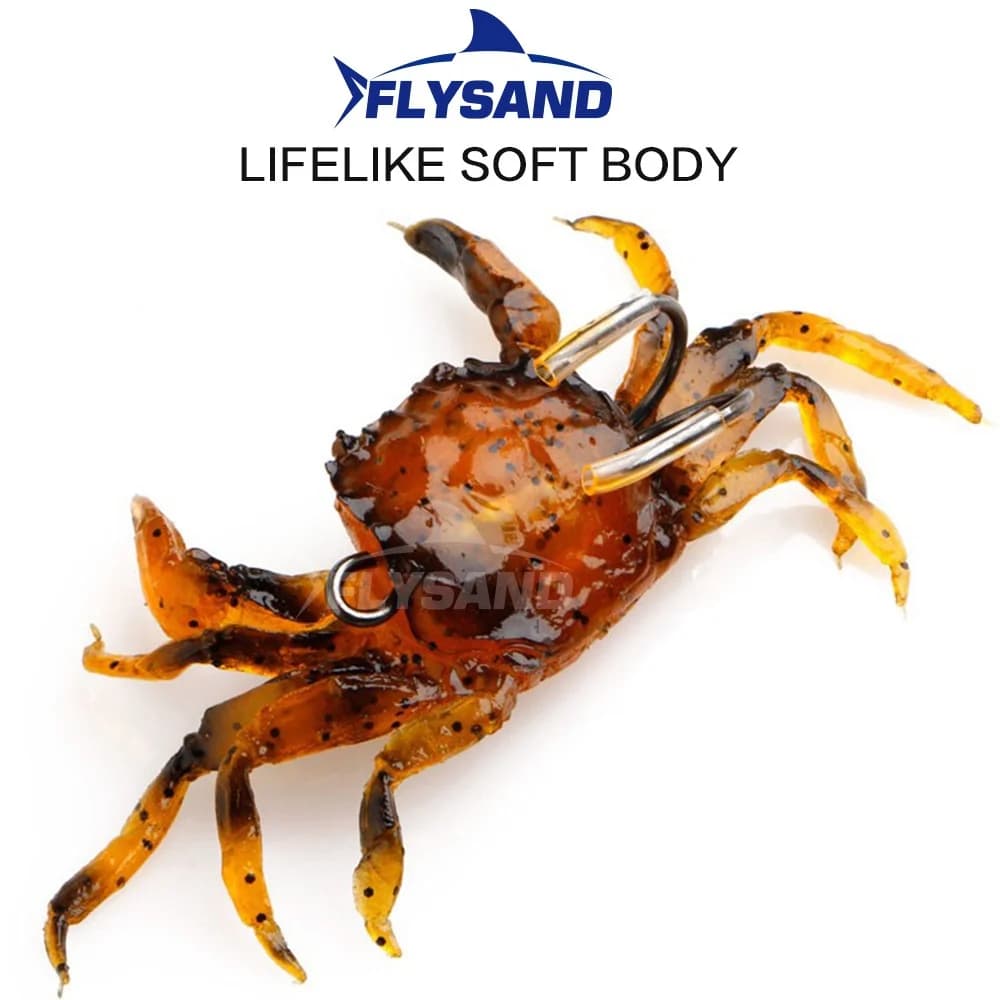 Leurre souple silicone crabe bionique appât artificiel pêche eau douce avec hameçon intégré