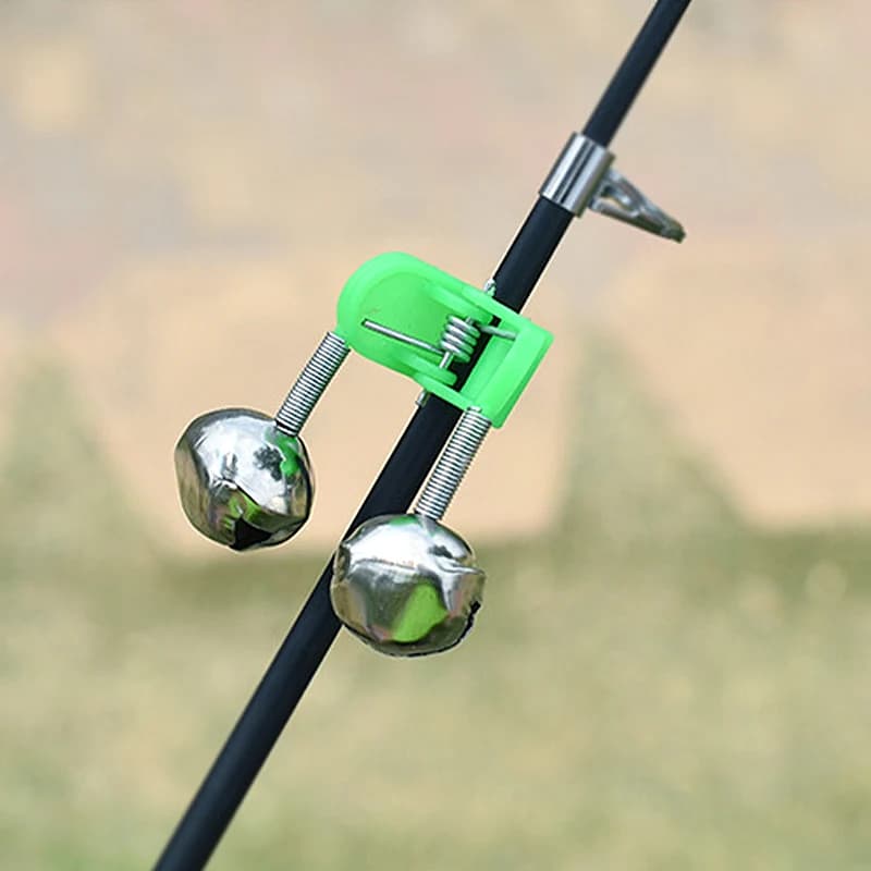 Lot de 5/10 alarmes de touche à clip pour canne à pêche en ABS vert - Indicateurs de morsure accessoire pêche