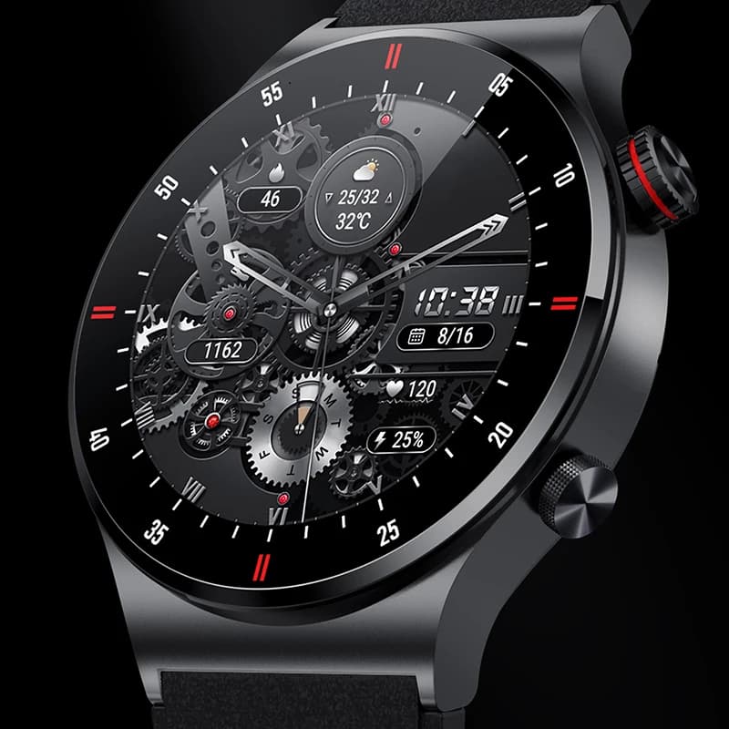 Montre connectée sport GPS ECG PPG Bluetooth NFC étanche compatible iOS Android homme 2025