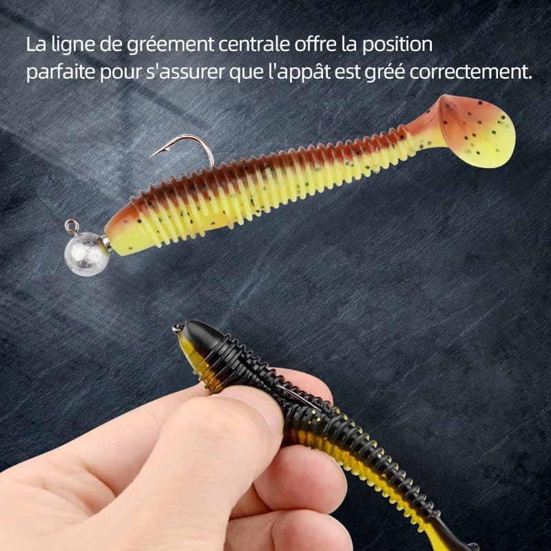 Leurre souple silicone paddle tail MEREDITH Swing Impact FAT 75mm 85mm 180mm pour la pêche du bar