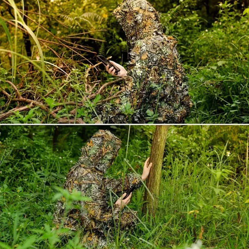 Combinaison camouflage 3D pêche - Tenue polyvalente saisons pêche photographie