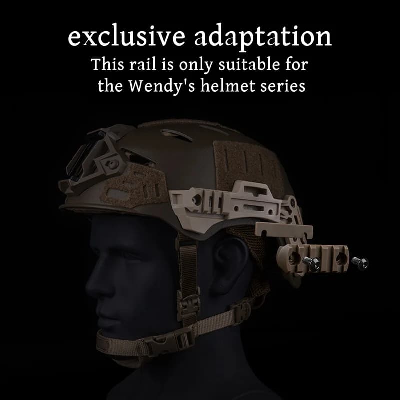 Rails latéraux Wendy 3.0 pour casque - Support modulaire pour accessoires de pêche et éclairage