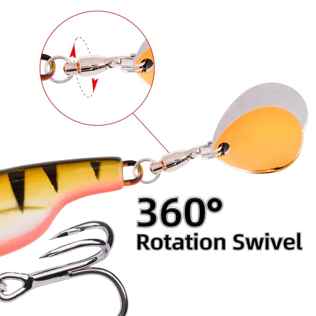 Leurre spinner 1 pièce 5g à 20g VIB métal - leurre vibrant à queue rotative pour pêche à la traîne