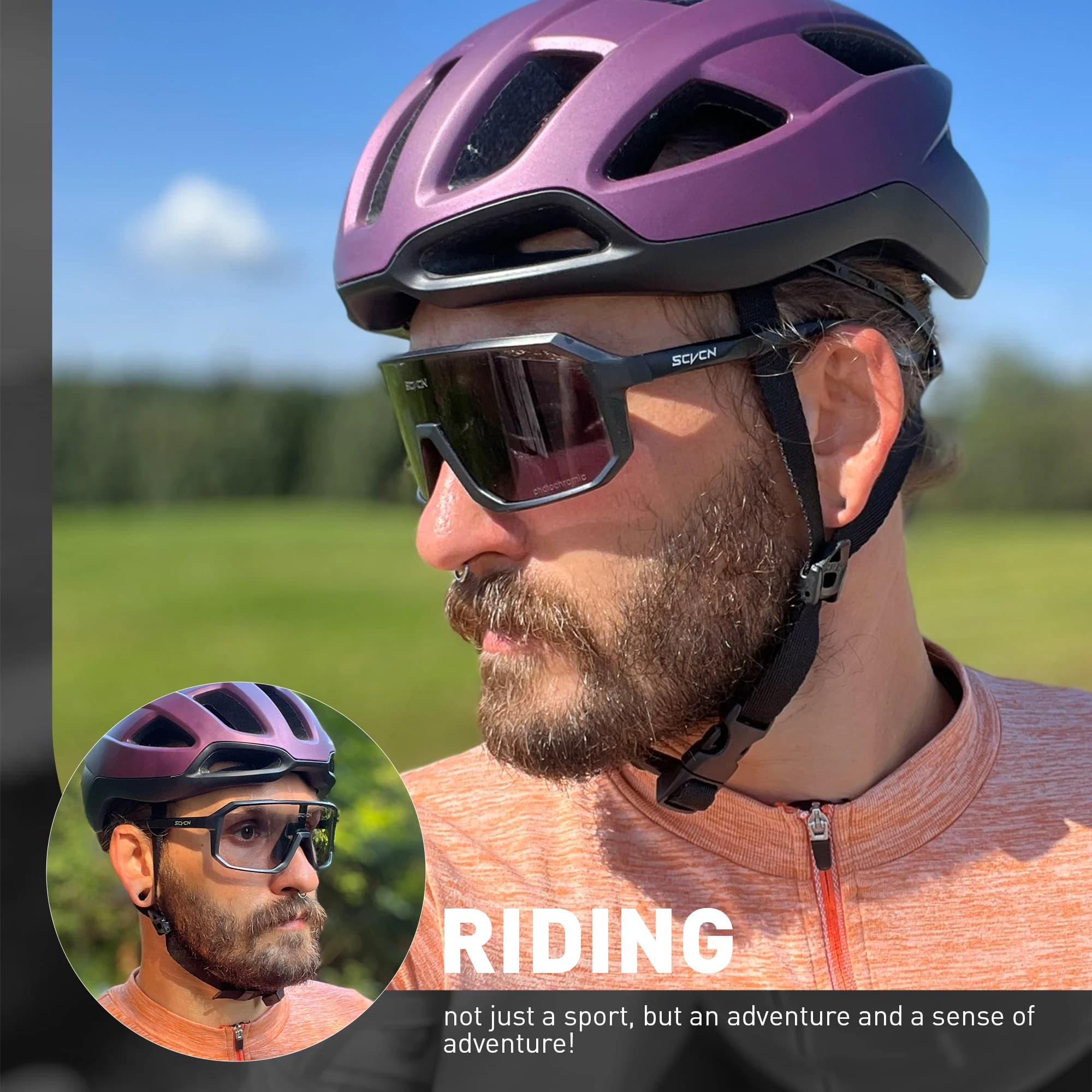 Lunettes photochromiques pêche vélo protection UV400 adaptative pour pêche du matin au soir