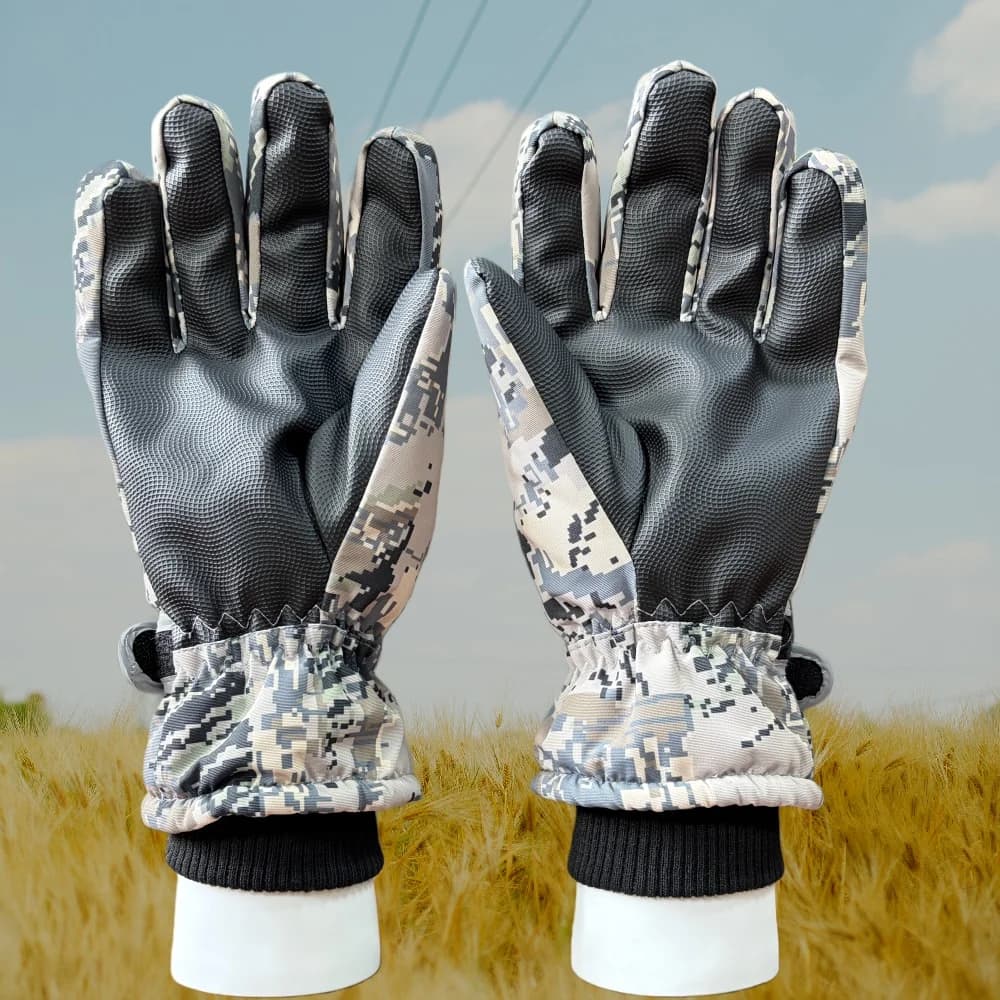 Gants de chasse camouflage imperméables trois en un pour pêche hivernale et conditions froides