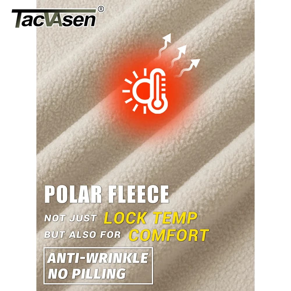Veste travail hiver TACVASEN polaire homme zip complet - Veste randonnée outdoor coupe-vent poches zippées