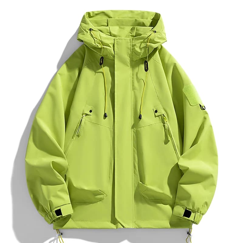 Veste coupe-vent homme légère imperméable cargo pour randonnée et pêche avec capuche et poches multiples