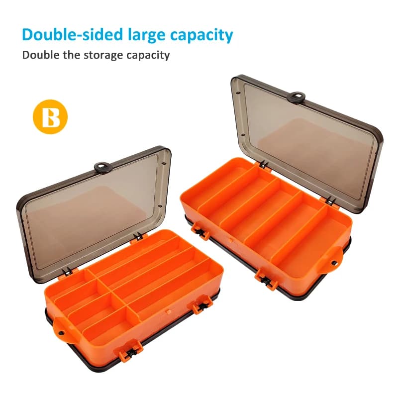 Boîte pêche double face éponge - Rangement leurres hameçons accessoires carpe portable