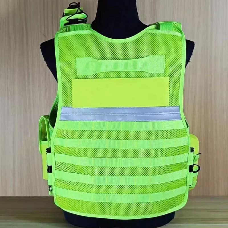 Veste tactique noire multifonction protection extérieure intérieure jaune respirante confortable réfléchissante démontage rapide