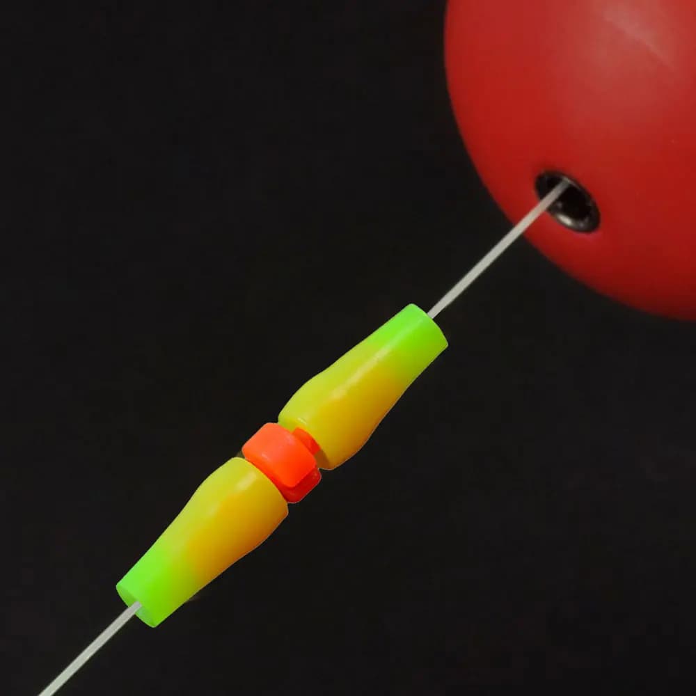 10 stoppeurs flotteurs pêche mer jaune orange accessoires clip anti-vent barre outil
