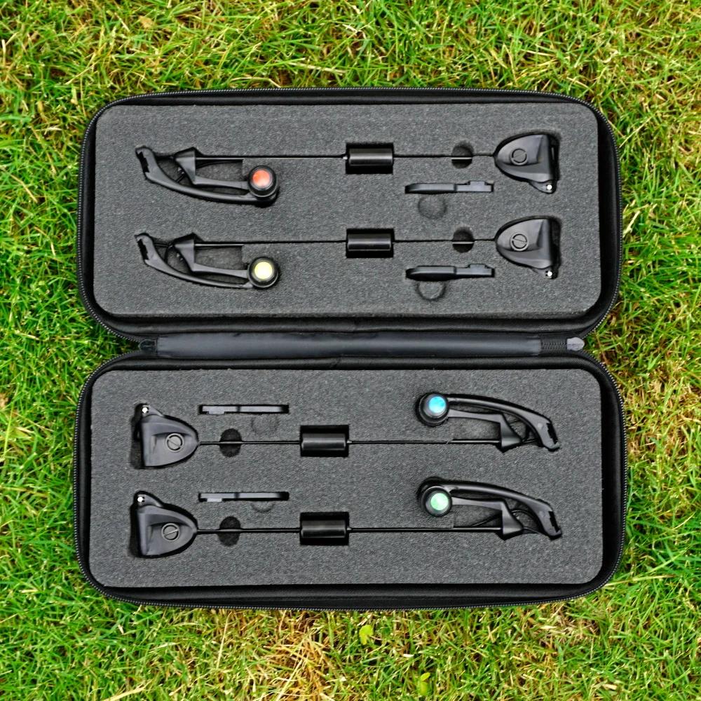 Kit swinger Hirisi B2005 pour pêche carpe avec étui - LED multicolores et sensibilité ajustable