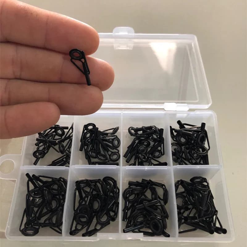 Kit réparation 80 pièces anneaux guides canne pêche céramique TS acier inoxydable DIY