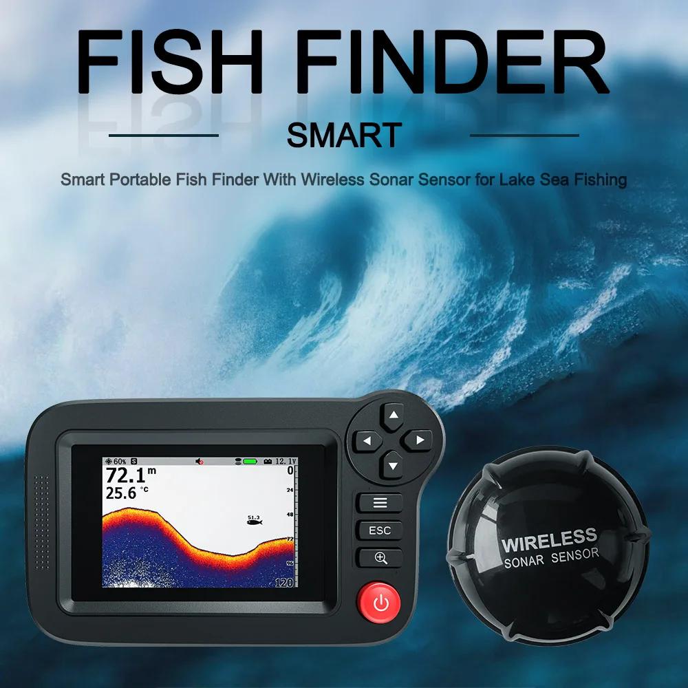 Sondeur poissons FindFish portable 200m transducteur capteur sonar écran LCD pêche mer lac