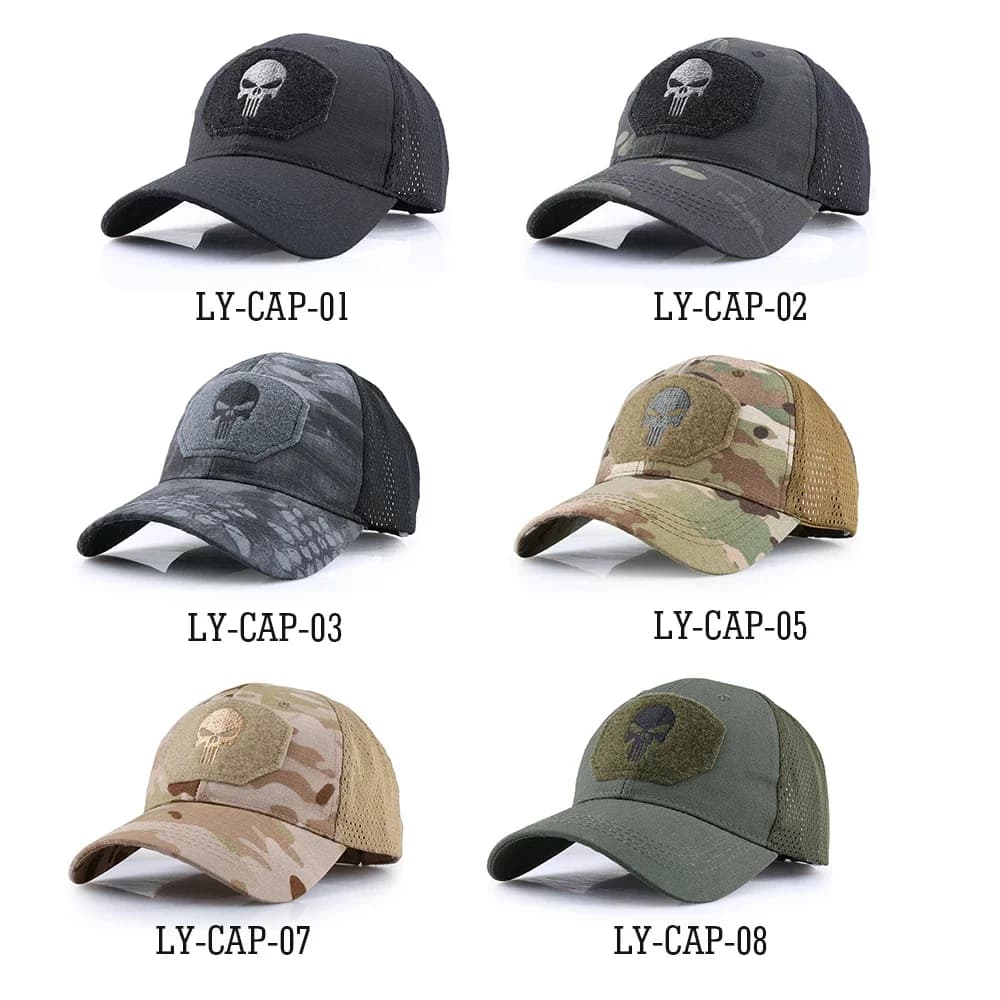 Casquette de pêche camouflage crâne pour sports nautiques et protection solaire été