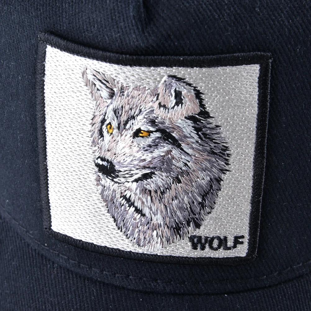 Casquette baseball loup brodé snapback pêche outdoor respirante visière unisexe fashion
