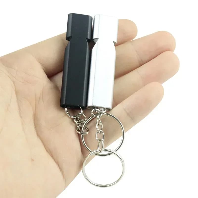 Sifflet survie métal plat pour pêche sportive sécurité et entraînement en conditions humides