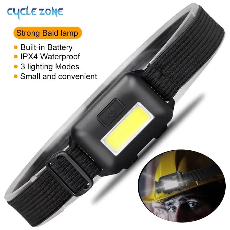 Mini lampe frontale COB LED étanche 3 modes pour pêche nocturne camping et activités extérieures