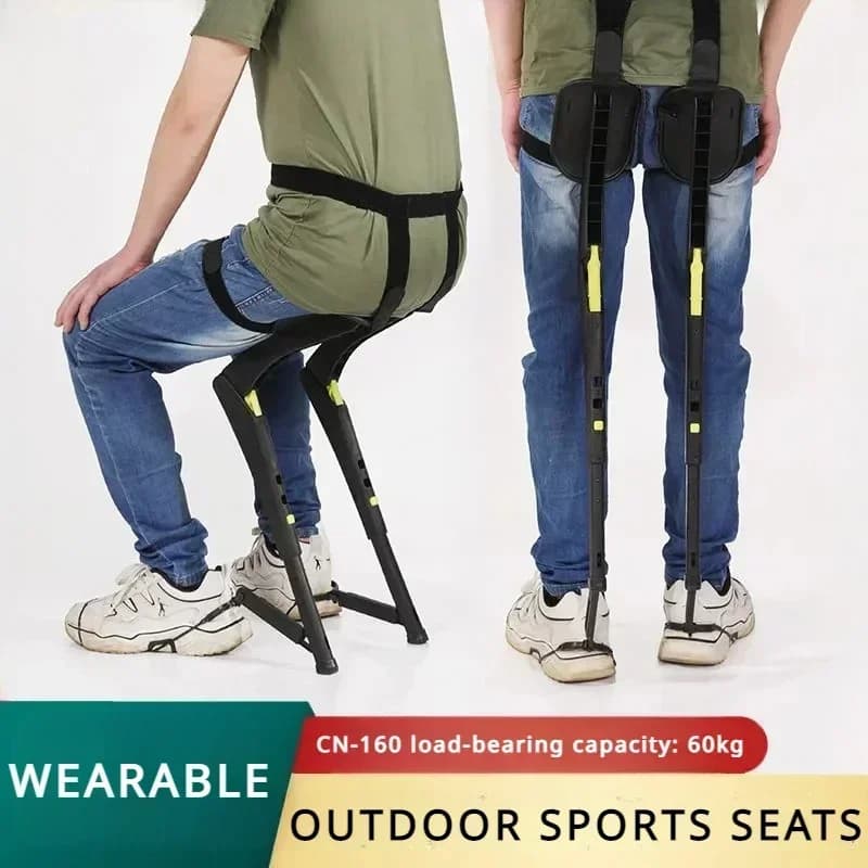 Chaise pliante exosquelette portable pour pêche, sport et voyage capacité 130kg