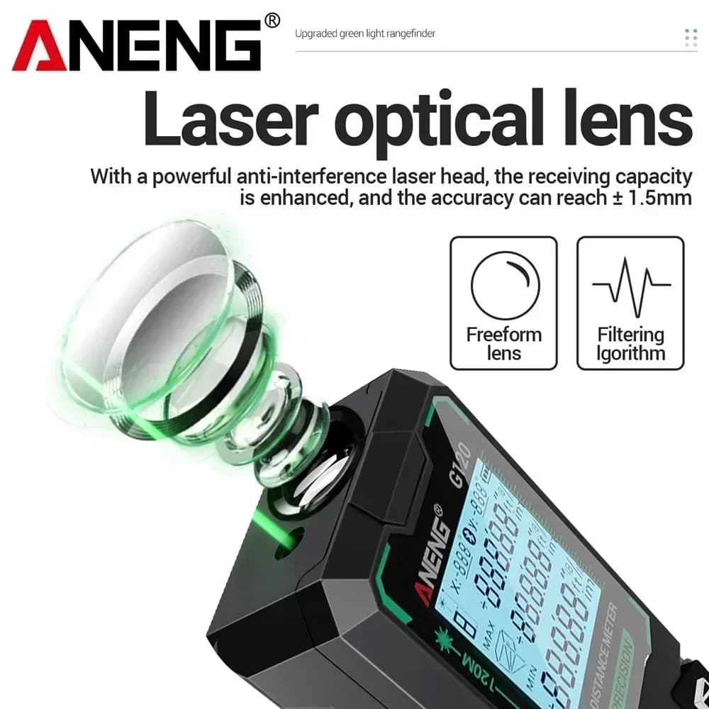 Télémètre laser ANENG 40M à 120M - Mesure électronique précise pour pêche sportive et technique