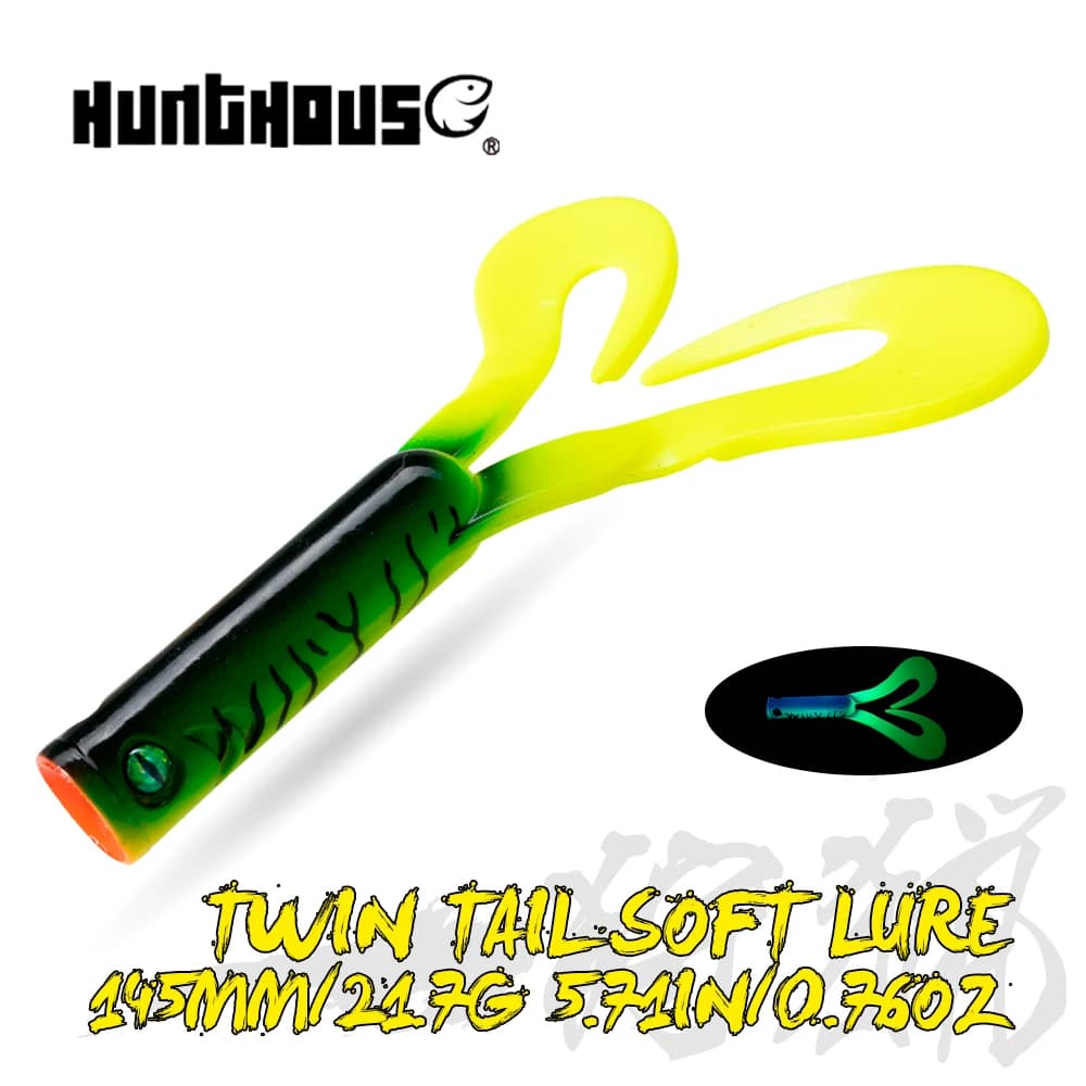 Leurre souple Twin Tail Hunthouse 145/175mm pour brochet sandre et perche, leurre spinning PVC