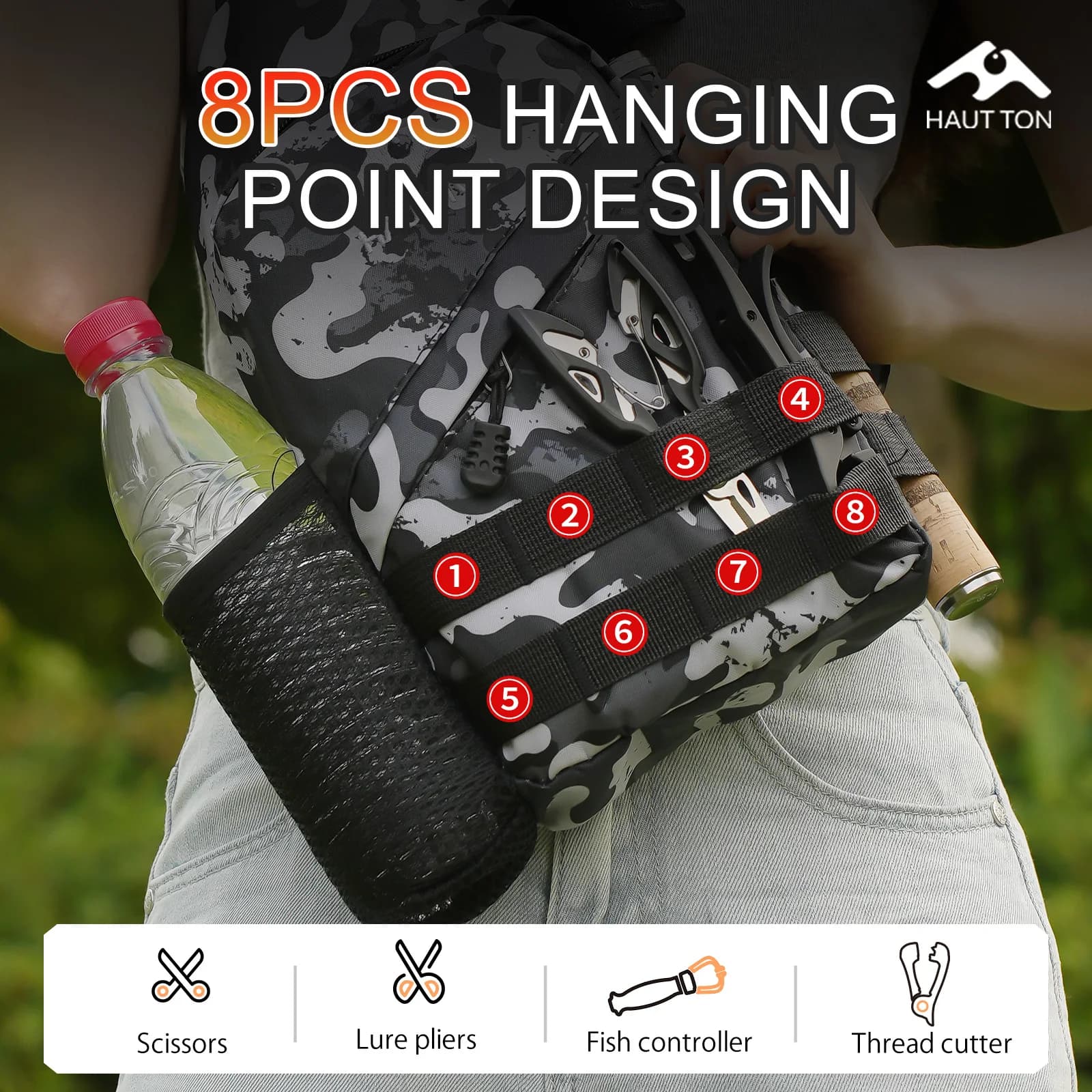 Sac à dos pêche léger HAUT TON waterproof oxford - Multifonction leurres cannes portable