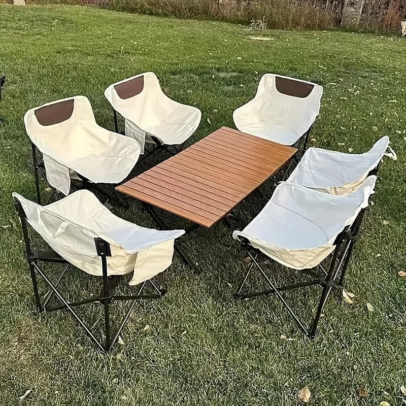 Chaise de camping extra-large avec poche latérale - Pliante et portable pour pêche et pique-nique