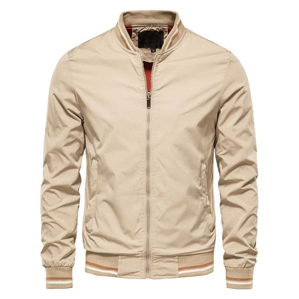 Bomber de pêche noir pour homme - Veste baseball slim fit printemps été automne qualité premium