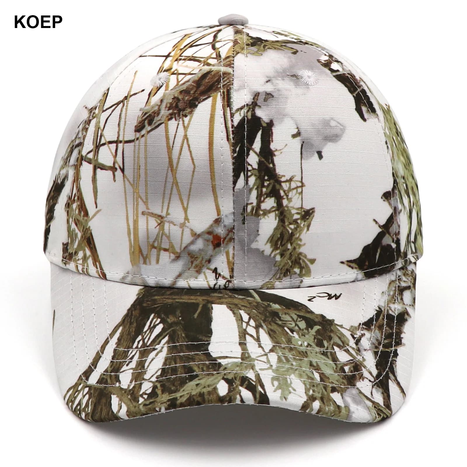 Casquette camouflage blanc pêche KOEP - Baseball cap neige pêche hiver chasse snapback