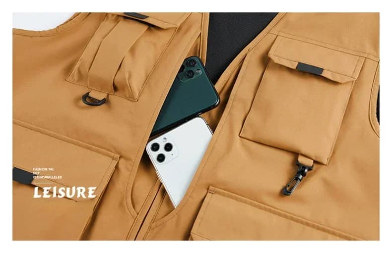 Veste de pêche respirante homme 2024 multi-poches conception photographe pour outdoor et sport
