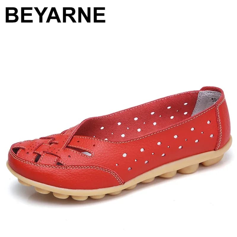 Mocassins femme cuir véritable 35-44 creux plats casual pour pêche confortable élégante
