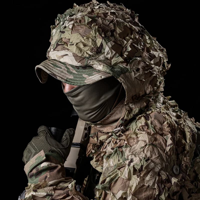 Casquette boonie tactique Branch Rock Lizard pour pêche jungle - Protection courte visière ajustable
