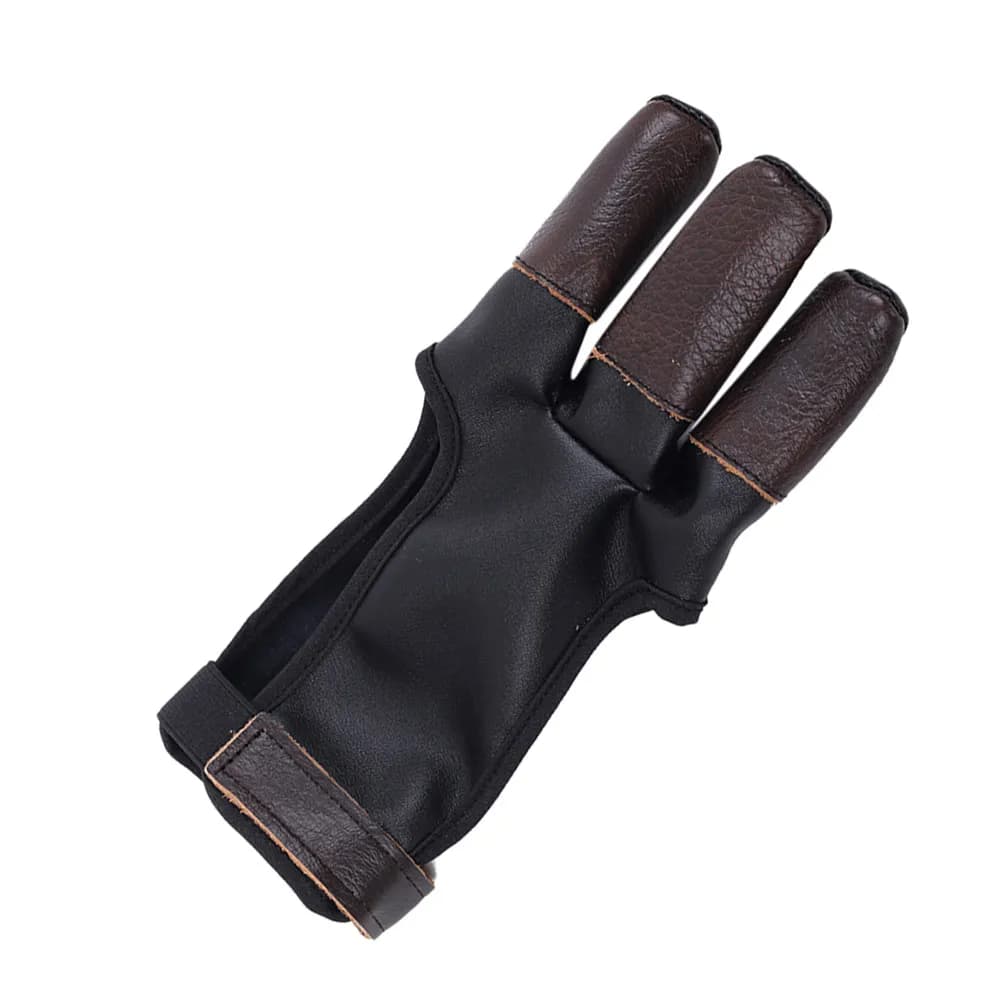 Gant de protection tir à l'arc trois doigts cuir PU anti-dérapant pour chasse et pêche sportive